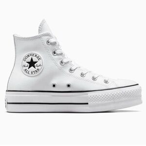 Converse All Star High Top Platform Leather Sneaker - White (Brand New)